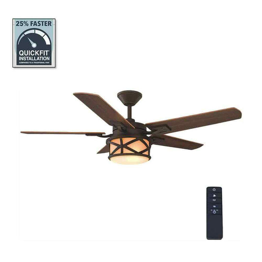 Home Decorators Copley 52 in. Indoor/Outdoor LED Bronze Ceiling Fan w Light Kit