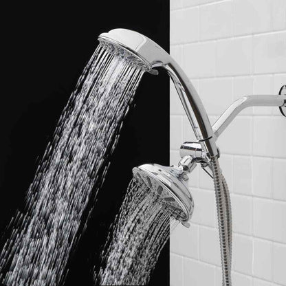 Glacier Bay 6-Spray 5 in. Dual Wall Mount Handheld Shower Head 1.8 GPM in Chrome