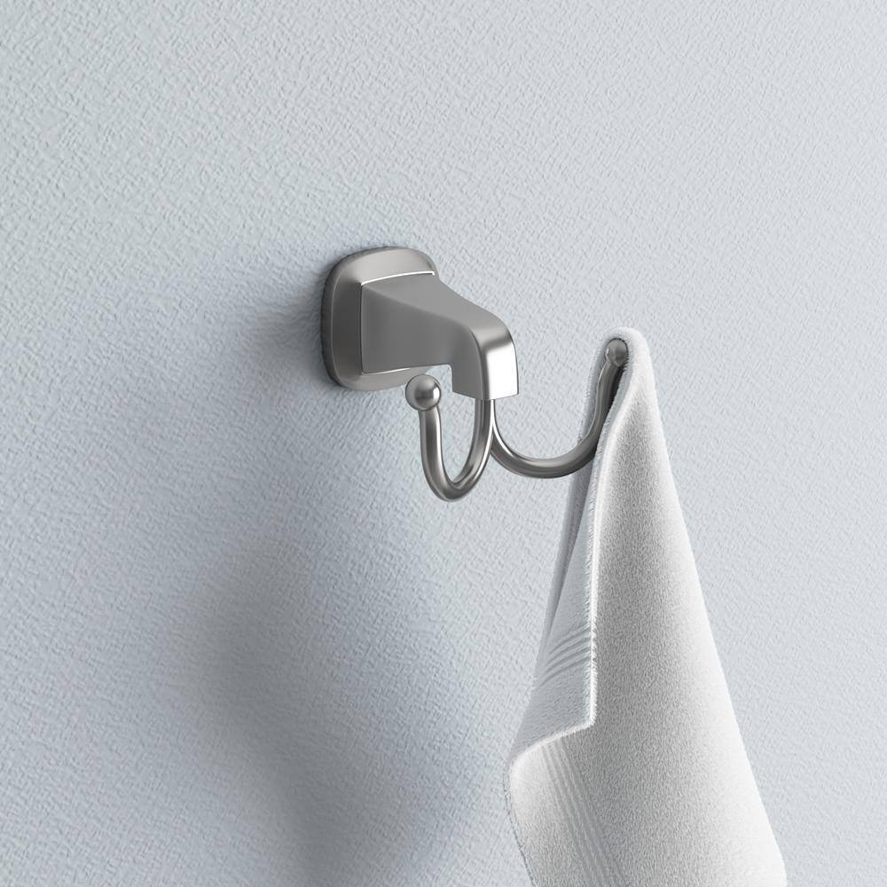ARISTA Belding Collection Double Robe Hook in Satin Nickel