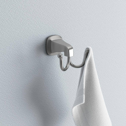 ARISTA Belding Collection Double Robe Hook in Satin Nickel