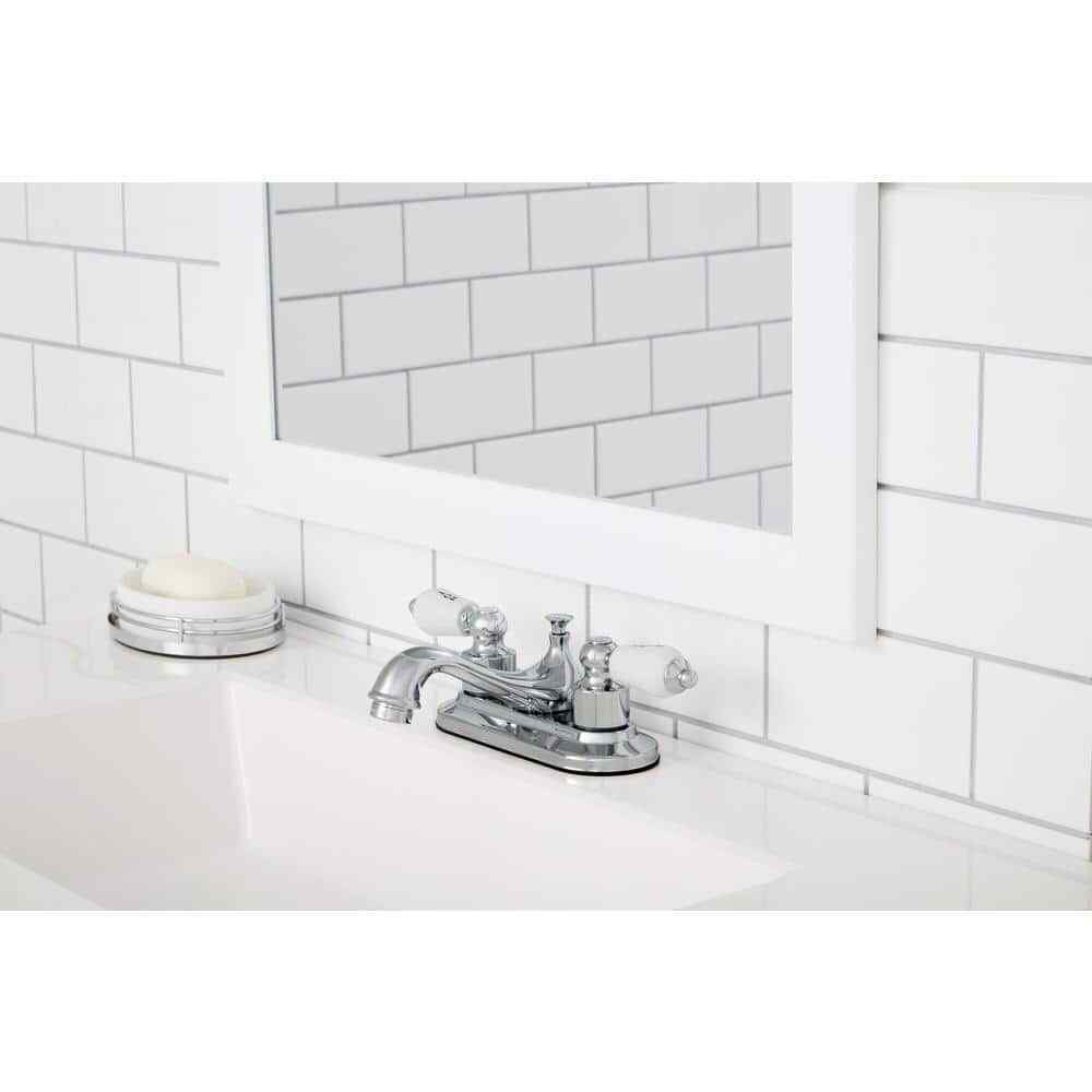 Glacier Bay Teapot 4 in. Centerset Double-Handle Low-Arc Bathroom Faucet Chrome