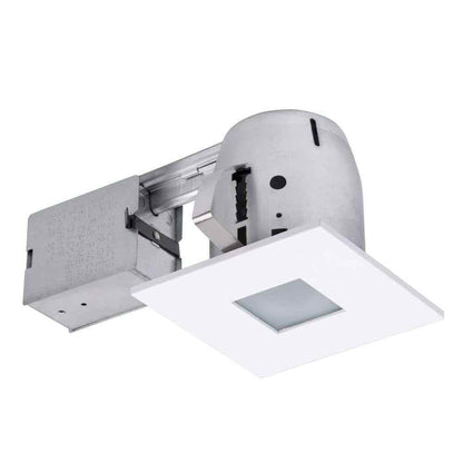 Globe Electric 4 in. Square Shower White Matte Recessed Lighting Kit 90653