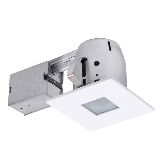 Globe Electric 4 in. Square Shower White Matte Recessed Lighting Kit 90653