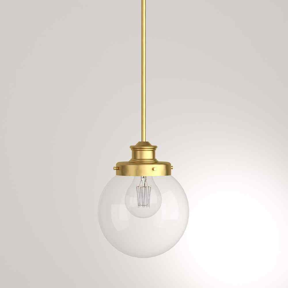 Progress Lighting Golden Natural Brass Clear Glass Modern Kitchen Pendant Light