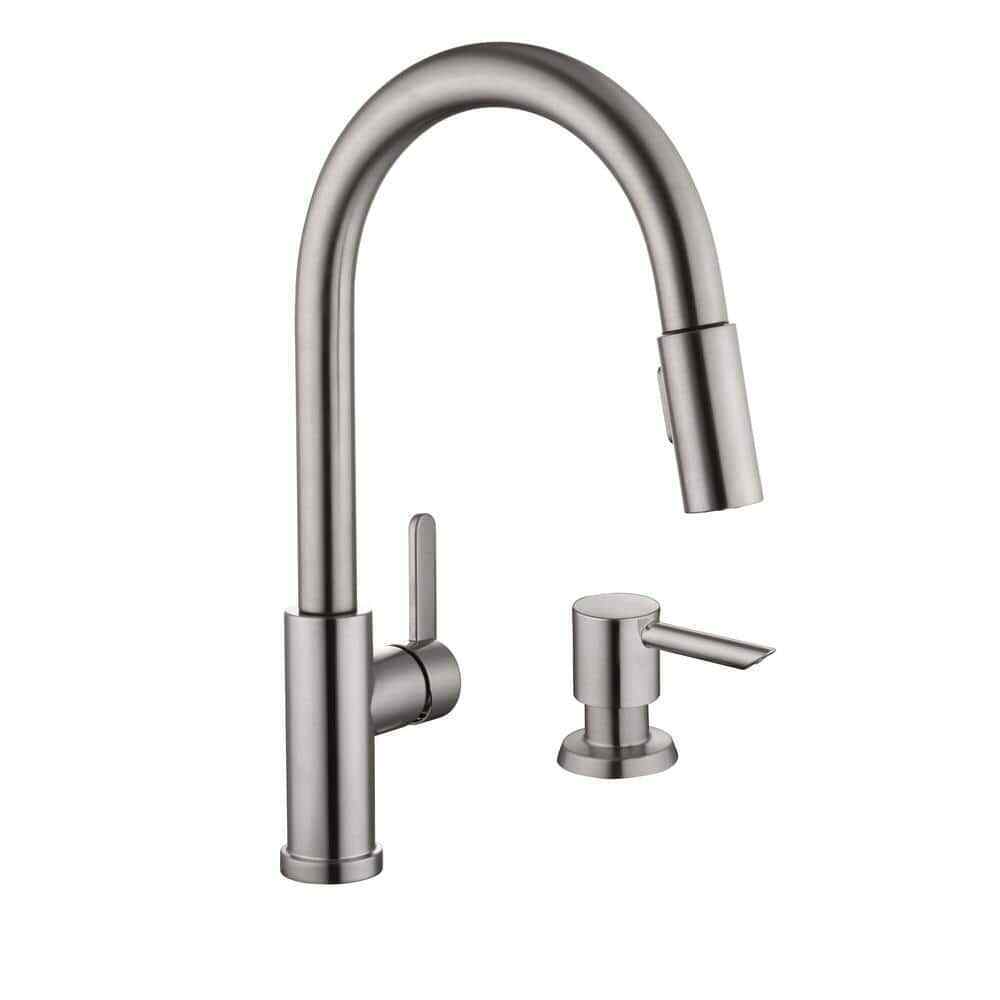 Glacier Bay Paulina 1-Handle Pull-Down Sprayer Kitchen Faucet in Stainless Steel