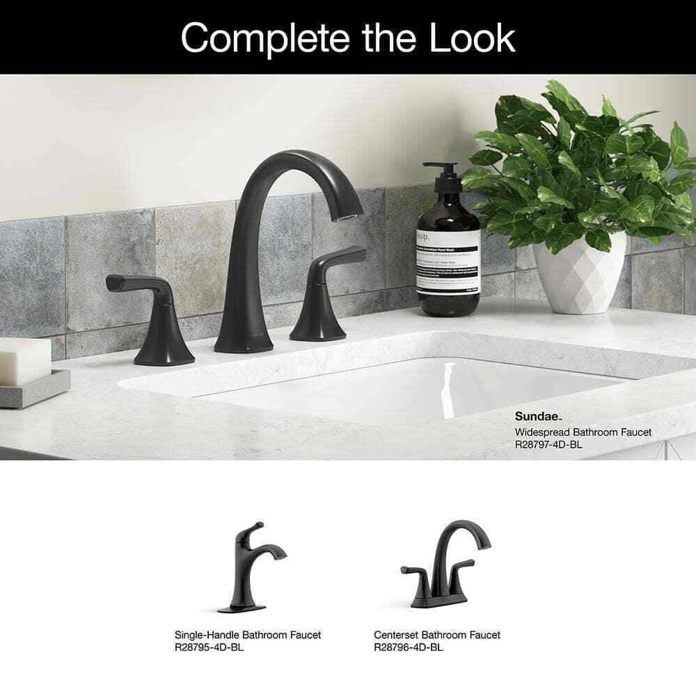 KOHLER Sundae 8 in. Widespread Double Handles Bathroom Faucet in Matte Black