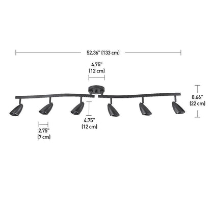 Globe Electric Grayson 4.4 ft. 6-Light Matte Black Halogen Track Lighting Kit