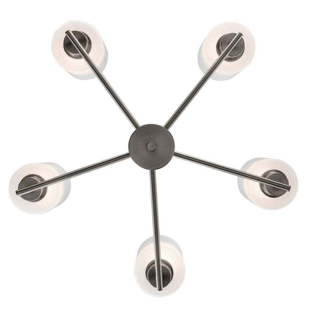 Monteaux Lighting Heath 5-Light Brushed Nickel Chandelier Light Fixture