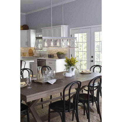 Progress Lighting Briarwood 5-Light Bleached Oak Farmhouse Chandelier Light