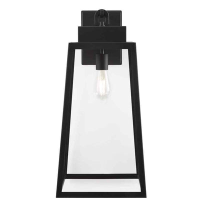Hampton Bay Corbin Extra Large 25 in. Modern 1-Light Black Tapered Wall Sconce