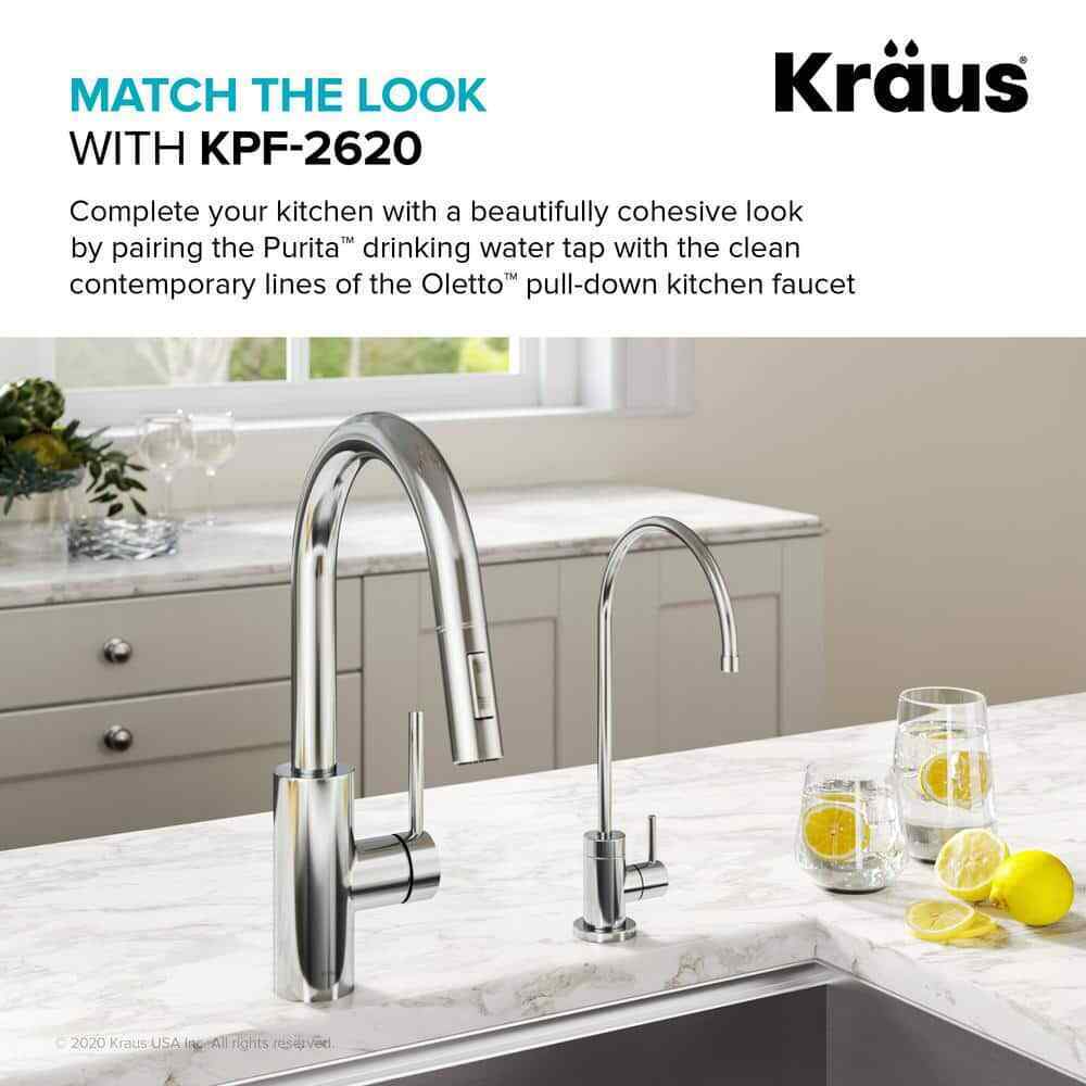 KRAUS Purita Single Handle 100% Lead-Free Beverage Faucet in Chrome FF-100CH