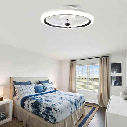 Bella DepotLED White Ceiling Fan DC Motor Light w/ Dimmable Light and Remote