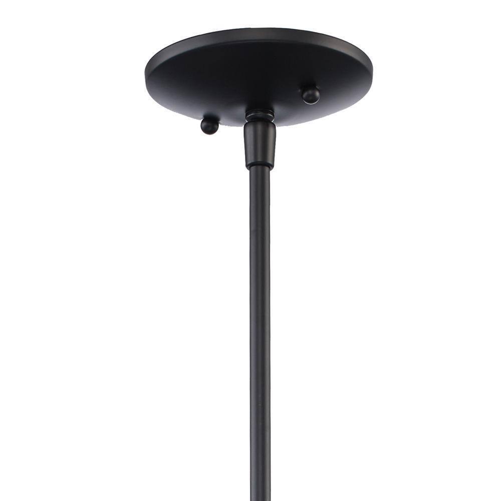 Hampton Bay Wilhelm 16 in. 1-Light Black Industrial Hanging Kitchen Pendant