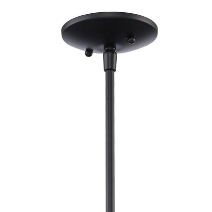 Hampton Bay Wilhelm 16 in. 1-Light Black Industrial Hanging Kitchen Pendant