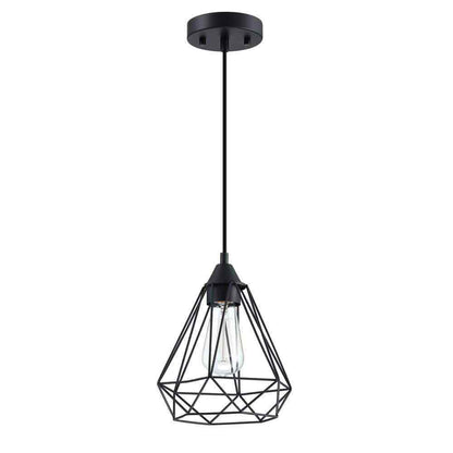 Hukoro Alfa 1-Light Cage Mini Pendant Light with Matte Black Finish F51381-BK