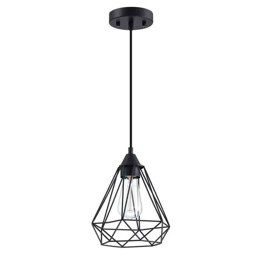 Hukoro Alfa 1-Light Cage Mini Pendant Light with Matte Black Finish F51381-BK