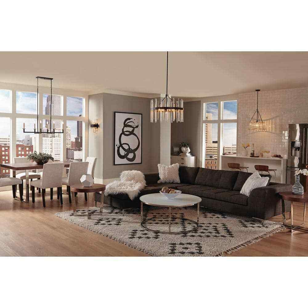 Progress Lighting Adagio Collection 2-Light Black and Gold Modern Wall Sconce