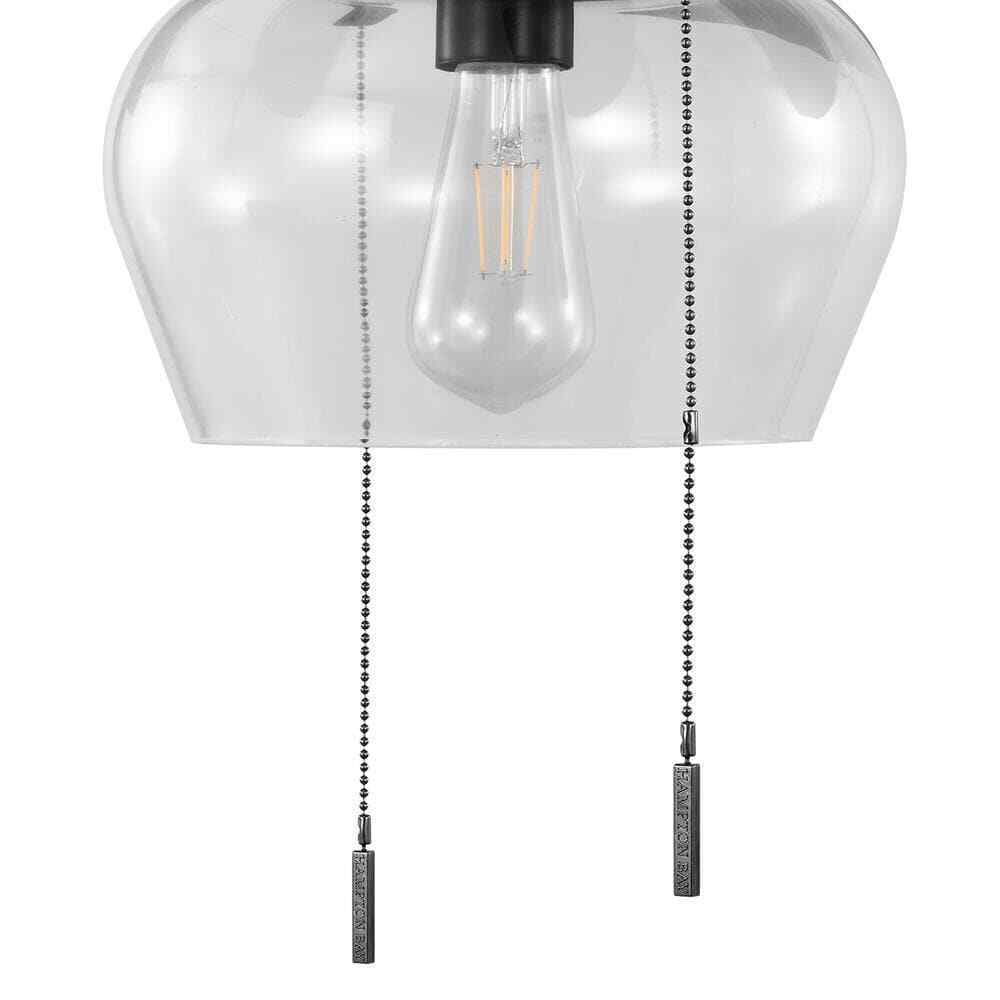 Hampton Bay Stoneridge 52 in. Indoor/Outdoor LED Matte Black Hugger Ceiling Fan