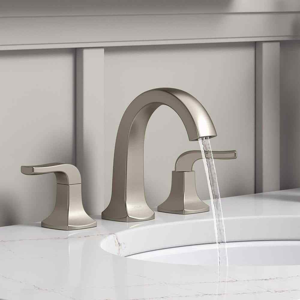 KOHLER Rubicon 8 in. Widespread 2-Handle High Arc Bathroom Faucet Brushed Nickel