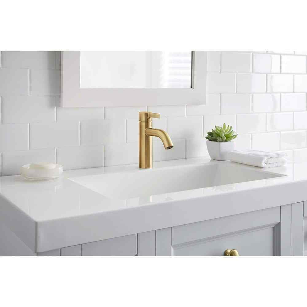 Glacier Bay Ryden Single Hole Single-Handle Bathroom Faucet in Brushed Gold
