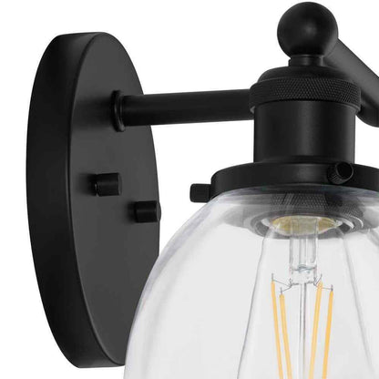 Home Decorators Evelyn 16.25 in.2-Light Matte Black Modern Bathroom Vanity Light