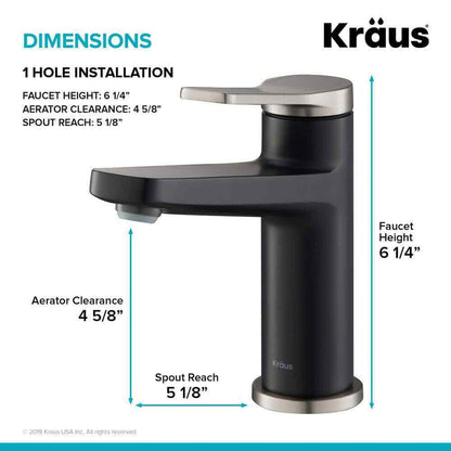 KRAUS Indy Single Hole Single-Handle Basin Bathroom Faucet
