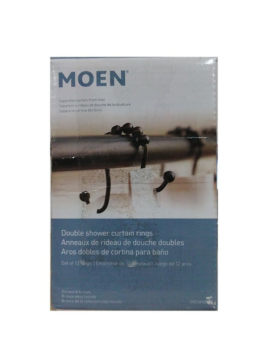 MOEN Shower Curtain Rings in Old World Bronze, 12-Pack