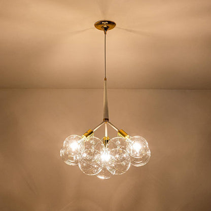 RRTYO Mateo 19.7 in. 3-light White Glam Cluster Globe Glass Bubble Chandelier