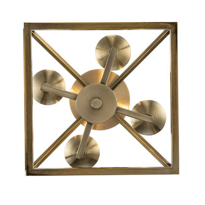 Home Decorators Weyburn 16.5 in. 4-Light Brushed Brass Lantern Semi-Flush Mount