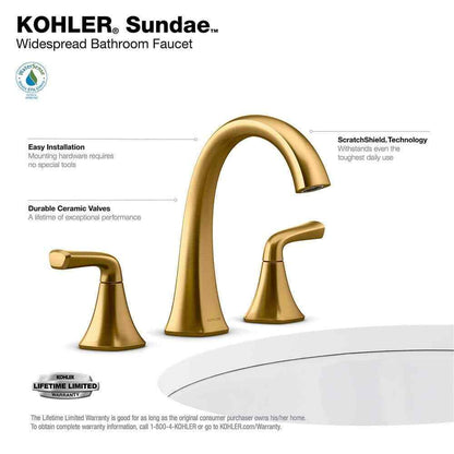 KOHLER Sundae 8 in. Widespread Double Handles Bathroom Faucet