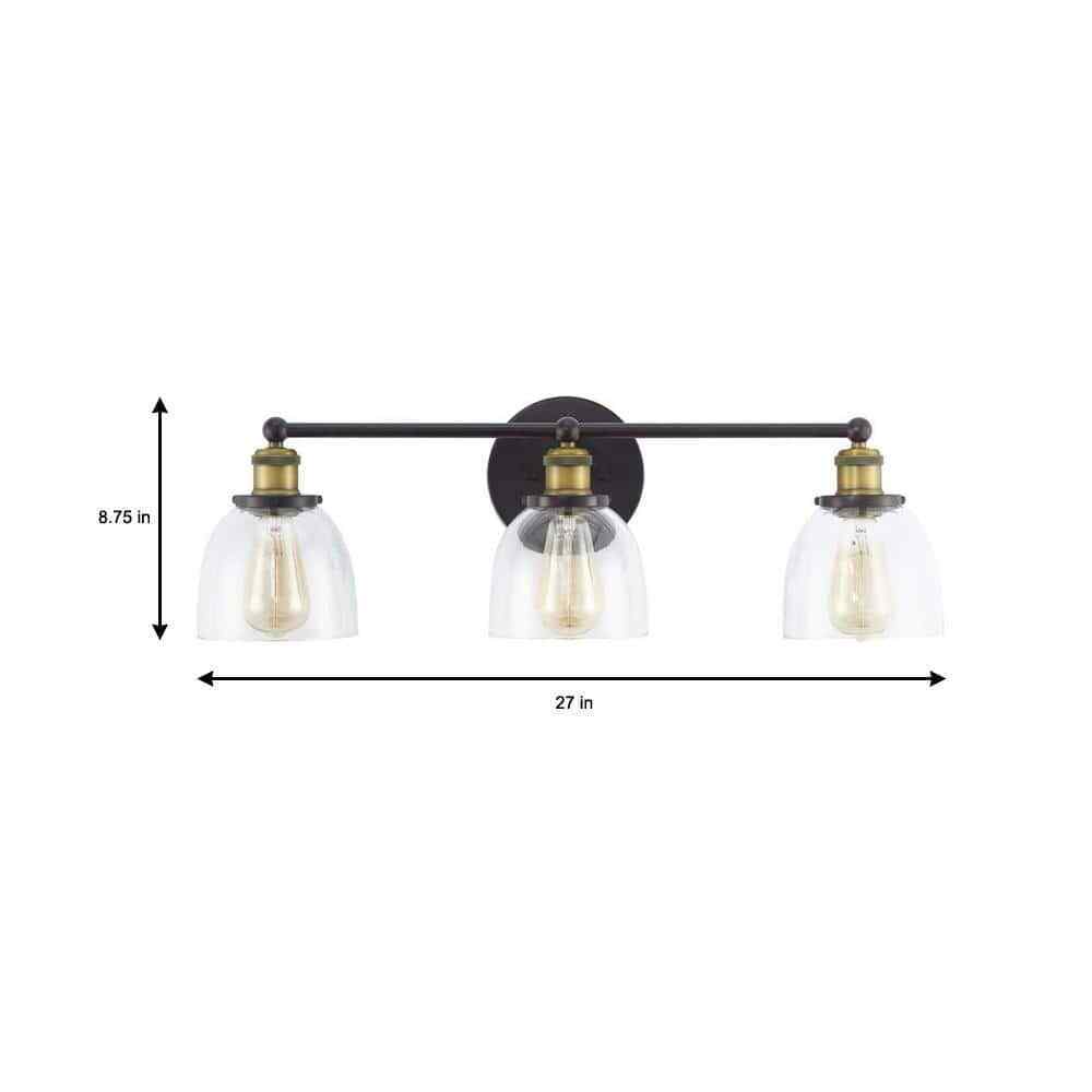 Home Decorators Collection Evelyn 3-Light Artisan Bronze Vanity Light HB2586-313