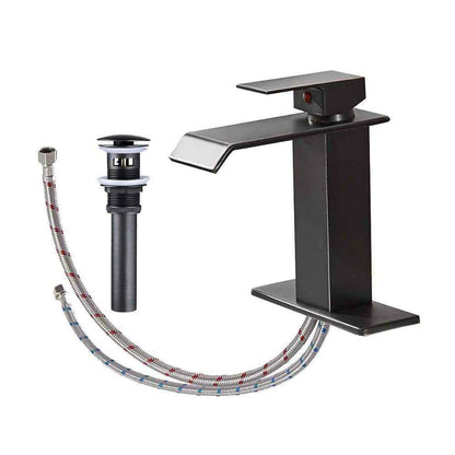 Matrix Decor Single Hole Single-Handle Bathroom Faucet with Drain Assembly