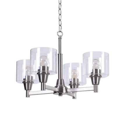 Hampton Bay Oron 4-Light Brushed Nickel Reversible Chandelier