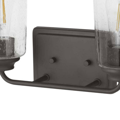 Hampton Bay Evangeline 13-5/8 in. 2-Light Modern Bronze Bathroom Vanity Light