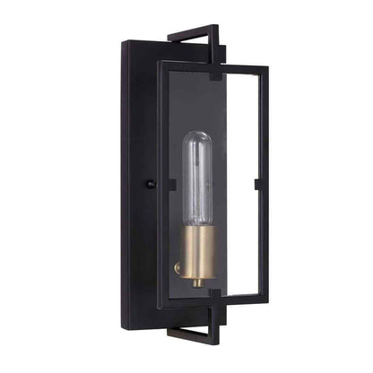 Home Decorators Kenton 4.75 in. 1-Light Matte Black Wall Mount Sconce Light