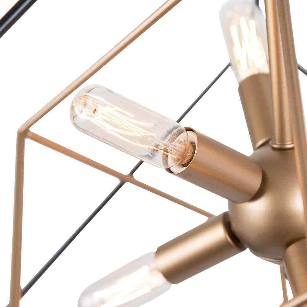 LNC Black Sputnik Candlestick Island Chandelier Linear Square Modern