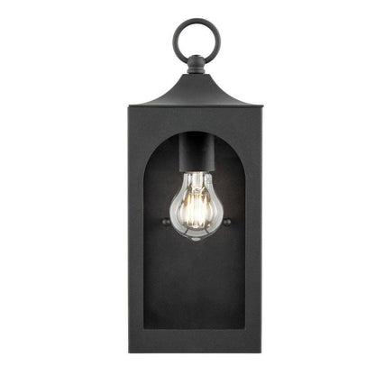Hampton Bay Tremont 1-Light Black Outdoor Wall Light Fixture with Clear Glass