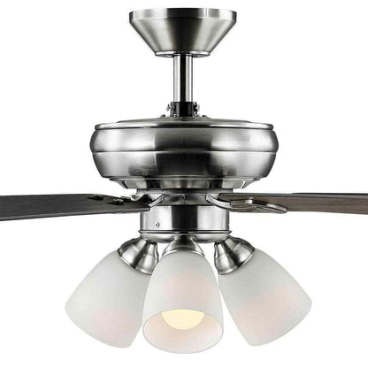 Hampton Bay Riley 44 in. Indoor LED Brushed Nickel Ceiling Fan w/ Light Kit