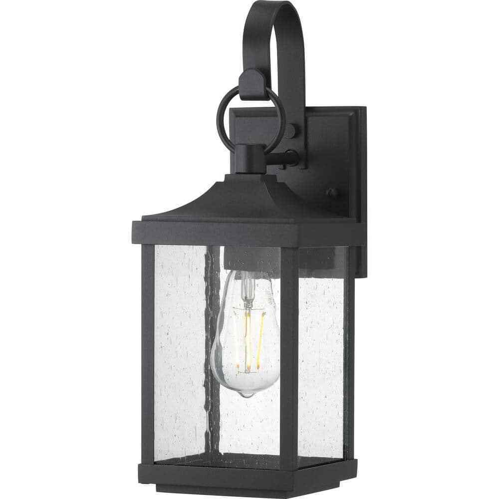 Progress Lighting Park Court 15in 1-Light Black Traditional Outdoor Wall Lantern