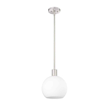 Margo 9.75 in. Bubble Pendant Brushed Nickel w/ White Glass Shade