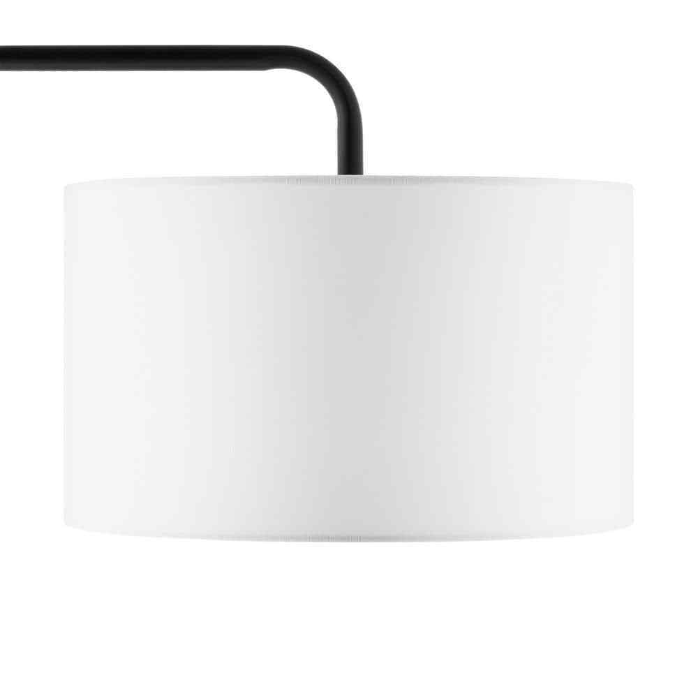 Hampton Bay Wythe 1-Light Black Downbridge Floor Lamp w/ Fabric Drum Shade