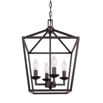 Home Decorators Weyburn 4-Light Bronze Farmhouse Chandelier Light Fixture
