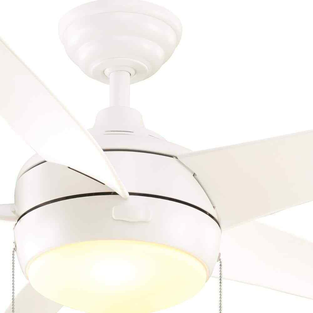 Home Decorators Windward 44 in. LED Indoor Matte White Ceiling Fan w/ Light Kit