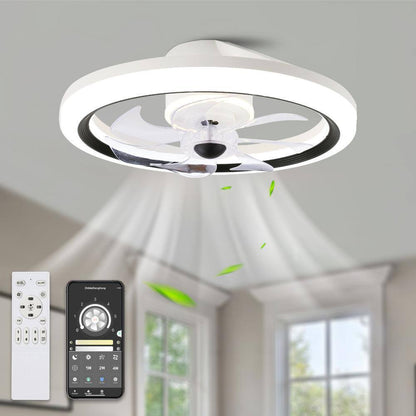Bella DepotLED White Ceiling Fan DC Motor Light w/ Dimmable Light and Remote