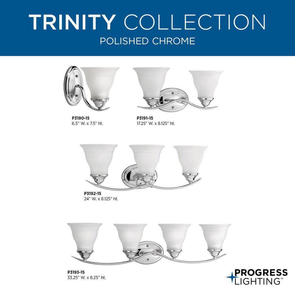 Progress Lighting Trinity Collection 4-Light Polished Chrome Glass Vanity Light
