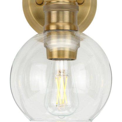 Progress Lighting Hansford 3-Light Gold Vintage Brass Clear Glass Vanity Light
