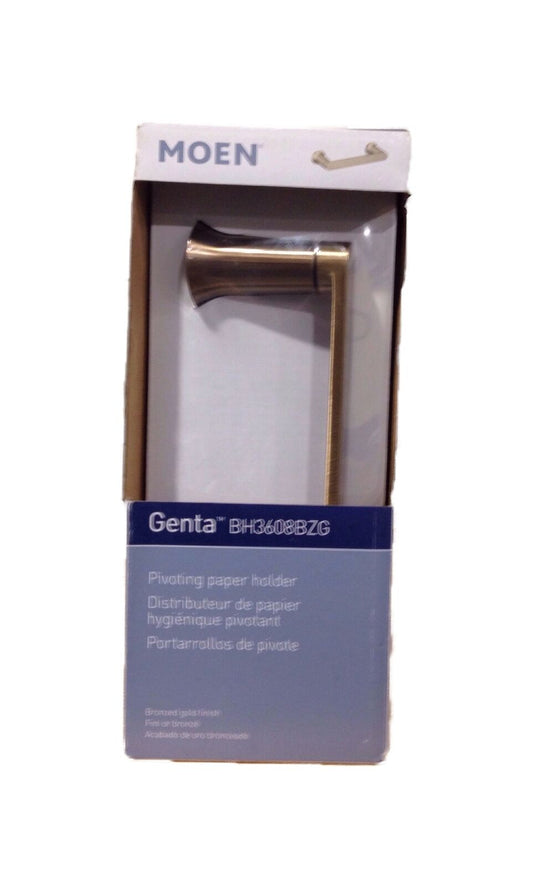 MOEN Genta Pivoting Toilet Paper Holder in Bronzed Gold BH3608BZG