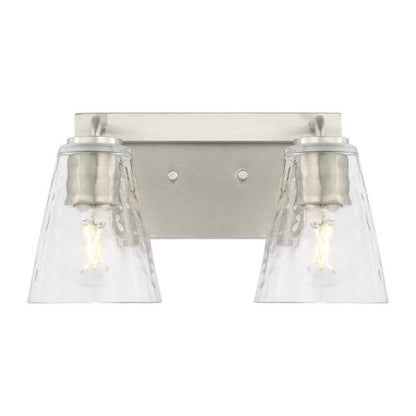 Home Decorators Westbrook 2-Light Brushed Nickel Modern Bathroom Vanity Light