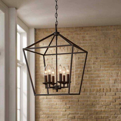 Home Decorators Weyburn 6-Light Bronze Farmhouse Chandelier Light Fixture