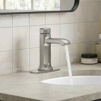 KOHLER Rubicon Powered Touchless Single Hole Bathroom Faucet in Brushed Nickel